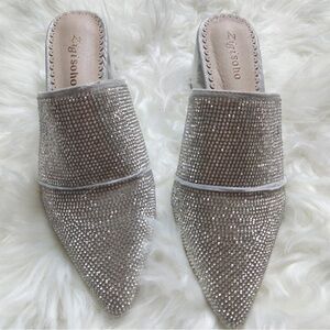 Zigi Soho Silver Rhinestone Mules